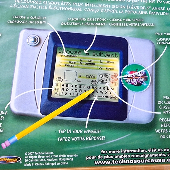 Are You Smarter Than a 5th Grader?  Hand Held Touch Screen Electronic Game NEW - Picture 5 of 6